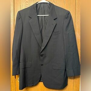 Brioni Men's US 40 EU 50 Black Wool Blazer Sport Coat Made In Italy Stripe